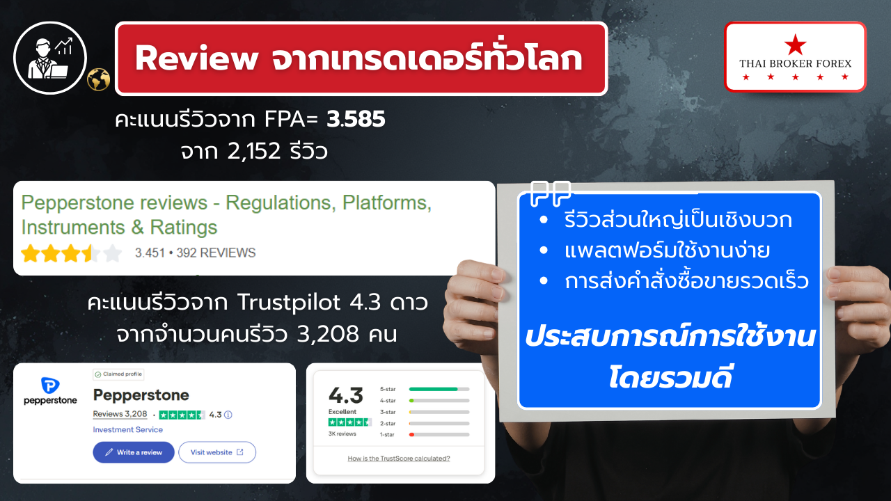 รีวิวจากเทรดเดอร์ทั่วโลก Pepperstone