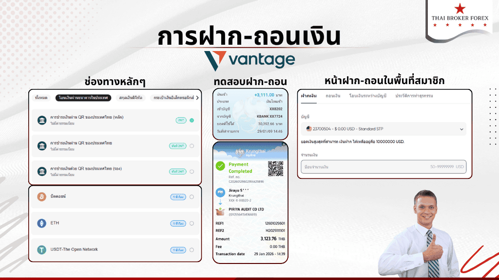 การฝาก-ถอนเงิน vantage